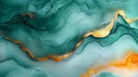 Luxurious emerald green and gold marble abstract background with flowing liquid texture and metallic veins. Modern art design for luxury decor and prints.