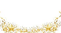 Isolated gold stars and confetti scattered across white background, ready for celebration design projects, greeting cards, and festive compositions.
