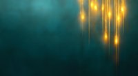 Glowing golden light streaks falling against dark teal background, creating magical atmospheric effect for festive or spiritual designs.