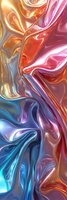 Flowing metallic liquid in blue, pink and copper tones creates abstract swirling pattern with glossy reflective surface. Modern art background for luxury design.