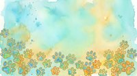 Watercolor paw prints in turquoise, yellow, and orange tones on soft gradient background. Isolated design element suitable for pet-related projects, greeting cards, and apparel.