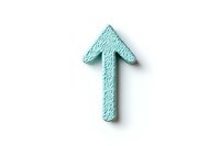 Mint green textured arrow pointing upward on white background, isolated design element for business and financial growth concepts.