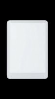 Blank white tablet device with rounded corners and gray border, isolated on transparent background. Ready for mockups, app presentations, digital designs, t-shirt graphics, and print-on-demand products.
