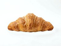 Freshly baked croissant with golden, flaky layers isolated on white background, ready for bakery, food, and culinary design projects.