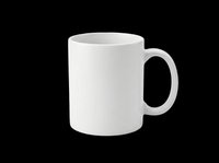 White ceramic coffee mug isolated on transparent background, ready for sublimation, print on demand, mockup designs, stickers, and clipart use.