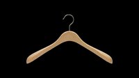 Wooden clothes hanger with metal hook isolated on transparent background, ready for clipart, t-shirt design, print-on-demand, sublimation, and sticker applications.