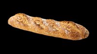Crusty baguette loaf with sesame seeds isolated on transparent background, ready for bakery designs, menus, food packaging, t-shirt prints, and culinary graphics.