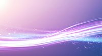 Abstract flowing light waves with glowing particles on purple and blue gradient background create dynamic motion effect for modern design projects.