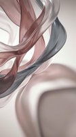 Flowing silk ribbons in soft pink and gray tones creating elegant abstract waves with smooth curves and luxurious texture for modern design projects.