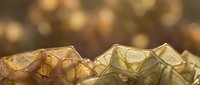 Golden geometric lanterns with warm bokeh lights creating festive atmosphere for holiday decorations and seasonal celebrations.