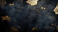 Dark textured background with gold leaf flakes and rough surface texture creating luxurious contrast between black and metallic elements. Suitable for luxury branding.