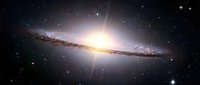Spiral galaxy glowing in deep space with bright core, dust lanes, and surrounding stars on dark cosmic background.