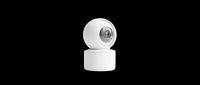 White compact security camera with motorized pan-tilt function, isolated on transparent background. Ready for design use on t-shirts, clipart, stickers, print-on-demand products, and sublimation projects.
