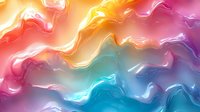 Vibrant flowing abstract waves in orange, pink, and turquoise create dynamic marble-like pattern with smooth gradients and luminous ethereal movement. Artistic background design.