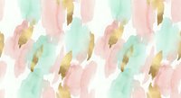 Abstract watercolor brushstrokes in soft pink mint green and gold creating seamless pattern for feminine design projects and decorative backgrounds.