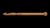 Wooden crochet hook isolated on transparent background, ready for crafting clipart, t-shirt design, stickers, print on demand, and sublimation projects.
