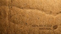 Eco-friendly brown recycled cardboard texture with natural fiber patterns and sustainable material stamp for environmental packaging design.