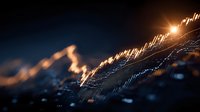 Circuit board with glowing connections and warm lighting creates futuristic technology atmosphere for electronics and innovation projects.