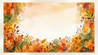 Autumn watercolor frame with fall leaves, pumpkins and seasonal foliage border on cream background for thanksgiving cards, harvest festival invitations.