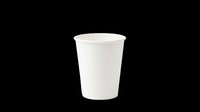 White disposable paper cup isolated on transparent background, ready for T-shirt design, stickers, clipart, print on demand, and sublimation projects.