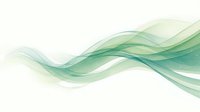 Flowing green transparent waves create soft dynamic motion against white background, abstract minimal design for modern business presentations and layouts.