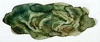 Abstract green watercolor texture with organic flowing patterns and natural earth tones on white background, isolated for creative design projects.
