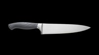 Chef knife with gray handle isolated on transparent background, ready for kitchen, culinary, restaurant, T-shirt, sticker, clipart, and print on demand design use.
