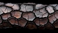 Cracked dry brown soil texture with deep fissures forming natural geometric pattern. Dark moody background creates dramatic effect for environmental concepts.