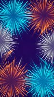 Colorful fireworks display with bright blue and orange bursts against dark night sky for celebration and holiday events.