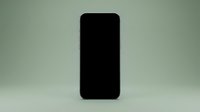 Modern smartphone with blank black screen displayed on neutral gray background, suitable for app mockups and digital marketing materials.