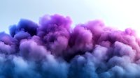 Dramatic purple and blue storm clouds with vibrant color gradient against sky background, creating atmospheric mood for weather and nature designs.