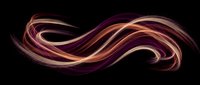 Abstract flowing ribbons in purple and gold tones creating dynamic wave motion on black background for modern digital art and creative design projects.