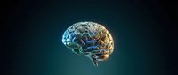 Digital brain with glowing neural networks and synaptic connections on dark background for medical education and neuroscience research presentations.