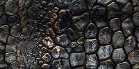 Charred and blackened wood texture with organic cellular pattern, dark burnt surface with deep cracks and honeycomb-like structures creates dramatic abstract background.