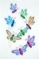 Watercolor butterflies in pastel colors isolated on white background for spring design projects and nature themed decorations.
