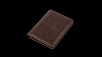 Brown leather wallet isolated on transparent background, ready for sticker, clipart, print on demand, sublimation, and t-shirt design use.