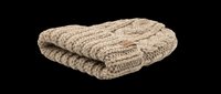 Cozy cable knit beanie hat in warm beige tones, isolated on transparent background. Great for winter fashion clipart, t-shirt design, stickers, and print on demand projects.