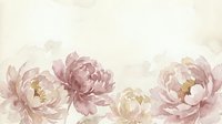 Soft pink peonies in watercolor style on textured cream background for wedding invitations, feminine branding and romantic design projects.