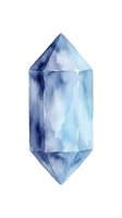 Blue watercolor crystal isolated on white background, suitable for wellness, spirituality, and design projects.