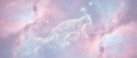 Ethereal cosmic nebula with swirling pink and blue clouds scattered with bright stars creating dreamy celestial atmosphere for fantasy backgrounds.