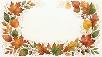 Autumn foliage frame with fall leaves, berries, and botanical elements arranged on cream background, isolated for greeting cards, invitations, and seasonal design projects.