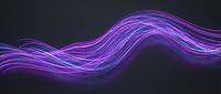 Glowing purple neon wave flowing across dark background, modern digital light effect for tech, design, and motion graphics projects.