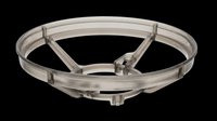 Stainless steel industrial ceiling fixture ring isolated on transparent background, ready for design use in product mockups, technical illustrations, and print-on-demand applications.