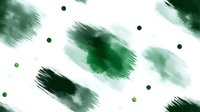 Abstract green and white watercolor brush strokes with scattered dots create dynamic pattern on white background. Isolated design element for creative projects.