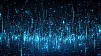 Abstract blue digital light rays and particles creating futuristic technology background for data visualization and tech concepts.