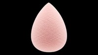 Soft pink beauty sponge with teardrop shape, isolated on transparent background. Ready for makeup tutorials, cosmetic packaging, beauty product design, t-shirt graphics, and print-on-demand applications.