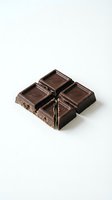 Dark chocolate squares tied with twine on white background, isolated and ready for food, confectionery, and culinary design projects.