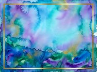 Vibrant watercolor abstract landscape with flowing purple, turquoise, and green hues blending into soft mountains. Suitable for backgrounds, wall art, and creative design projects.