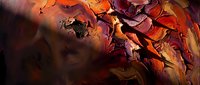 Abstract flowing organic forms in warm autumn colors with dynamic movement and textural depth for contemporary art and design projects.