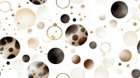 Abstract watercolor circles in brown and beige tones create floating bubble pattern on white background, seamless repeat design for modern surface decoration.